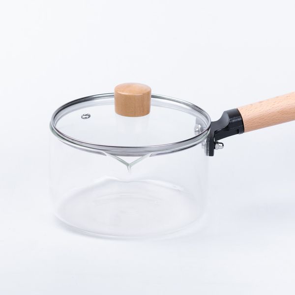 Стеклянная каструля с деревянной ручкой 2148787749 фото